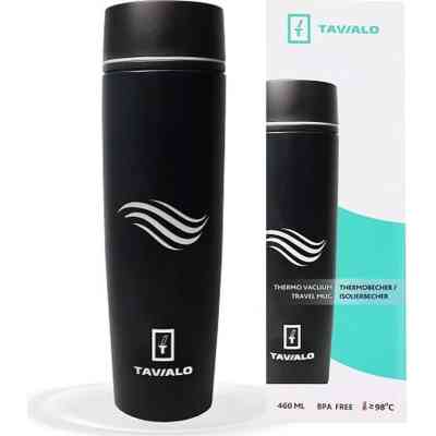 Термокружка Tavialo матовий чорний колір + 2 ущільнювальних кільця 460 мл (190460101) Винница