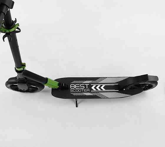 Самокат Best Scooter алюмінієвий передній амортизатор Чорний із зеленим (93427) Чернігів