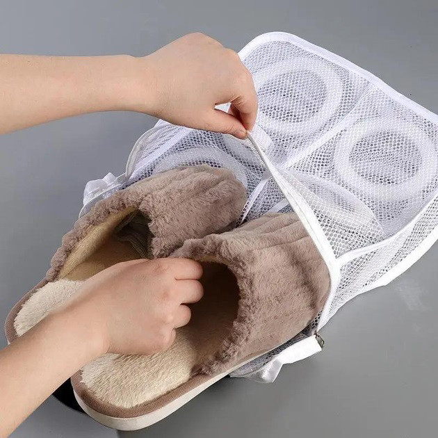 Мішок для прання взуття із захисними вставками на два відділення 28 х 24.5 х 8 см MW-24 Івано-Франківськ - фото 4