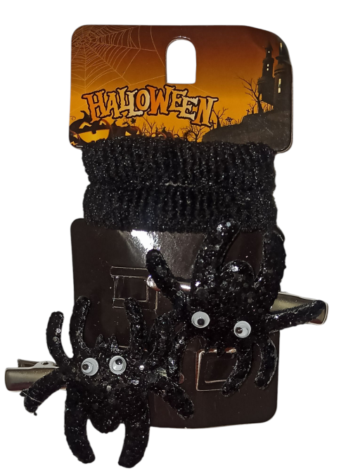 Набор 2 заколки Паук 2 резинки для волос на Хэллоуин черный Киев - изображение 4