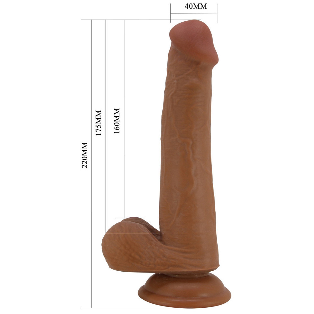 Фалоімітатор з мошонкою PRETTY LOVE TALLEN 8.7(220mm) Sliding Skin Series TPR, Suction base Sex Aura Київ - фото 4