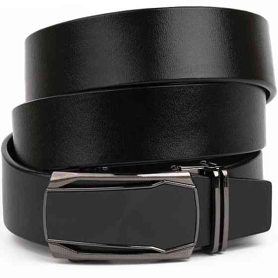 Ремень мужской c рамкой из затемненного металла Vintage 20277 Черный Киев