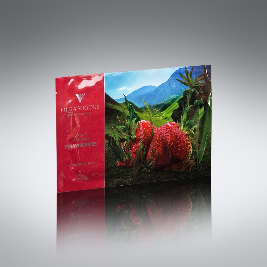 Ліфтингова маска для обличчя Полуниця Vigor 4 шт Київ - фото 3