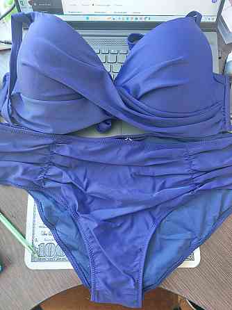 Раздельный купальник большого размера 4XL синий Киев