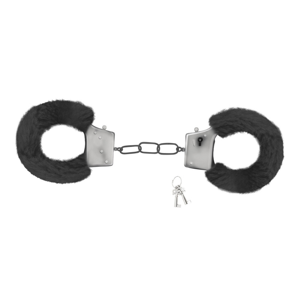 Наручники Love Cuffs Crushious металлические, с чёрным мехом Sex Aura Киев - изображение 4