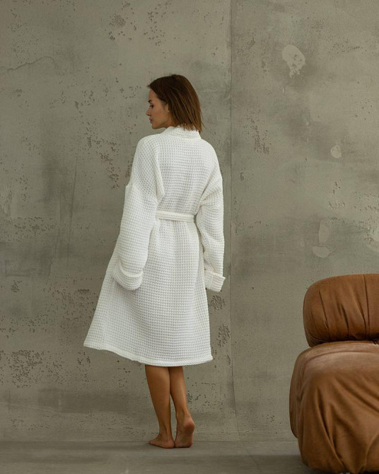 Жіночий халат з вафельної натуральної тканини Харків - фото 2