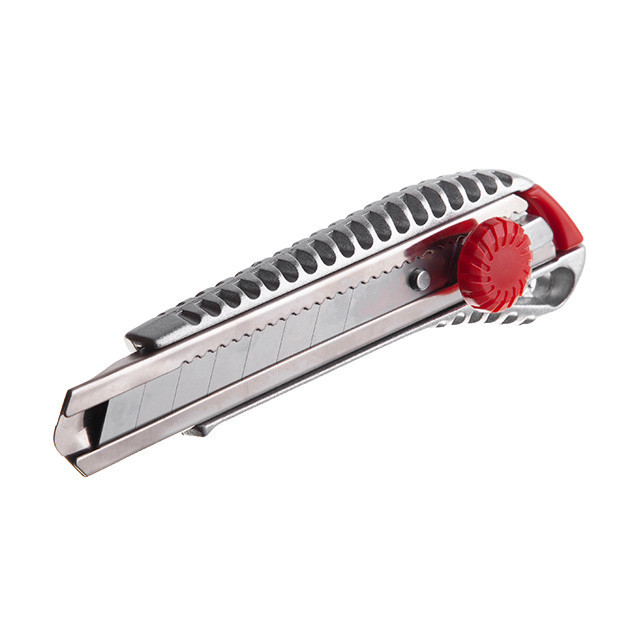 Ніж сегментний, 18 мм, металева напрямна, алюмінієвий корпус, гвинтова фіксація INTERTOOL HT-0507 Киев - изображение 1