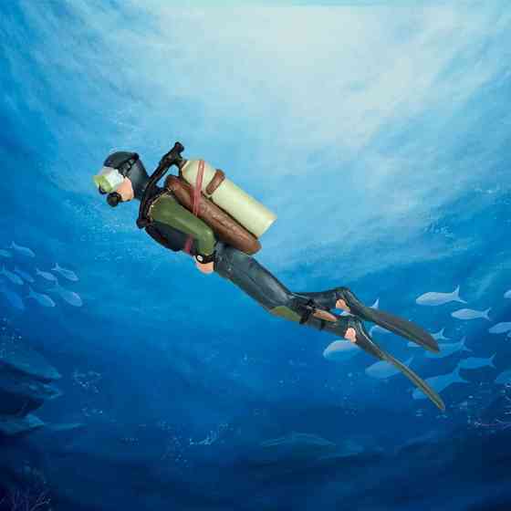 Аквалангіст декор в акваріум 12 см різнобарвний Київ