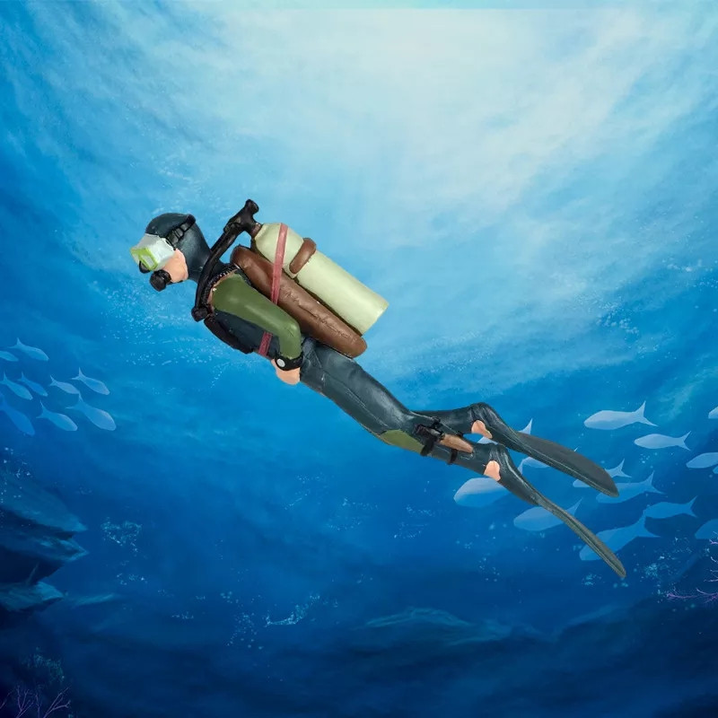 Водолаз декор в аквариум 12 см разноцветный Киев - изображение 2