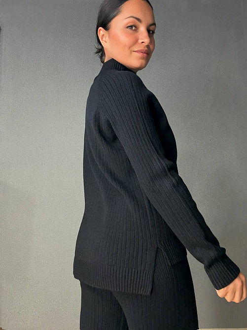 Костюм женский Accorddream 8703-28108 свитер с брюками в рубчик вязаный оверсайз, черный, one size Киев - изображение 17