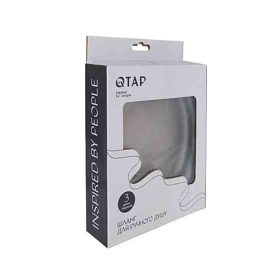 Шланг для ручного душа Qtap Hadice 1600 мм прямоугольный QTHADPVCSQ160B Black Matt Киев