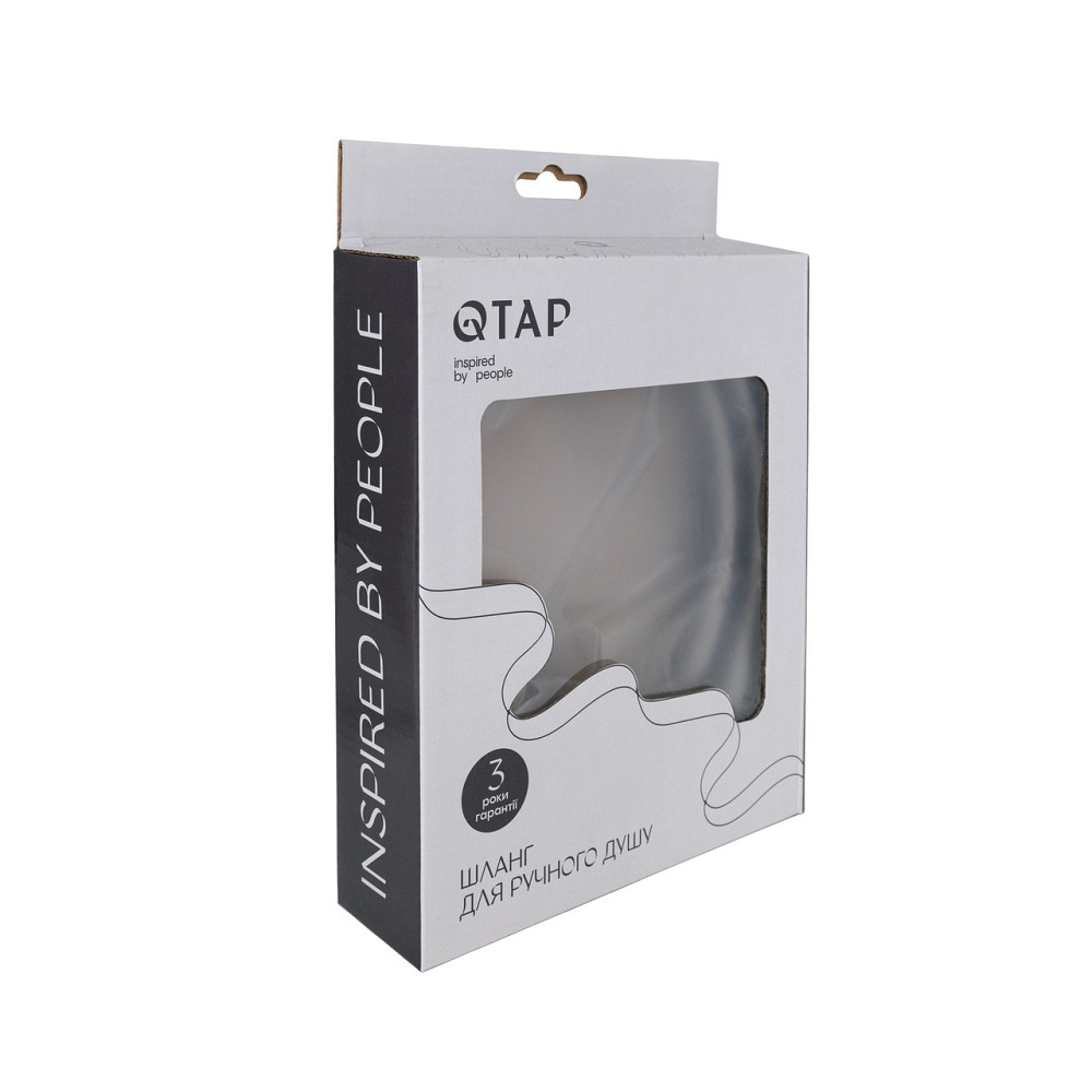 Шланг для ручного душа Qtap Hadice 1600 мм прямоугольный QTHADPVCSQ160B Black Matt Киев - изображение 4