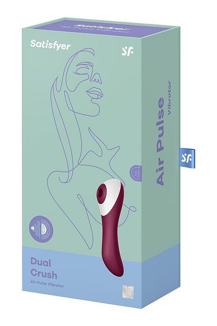Вакуумний кліторальний стимулятор із вібрацією Satisfyer Dual Crush Sex Aura Київ - фото 5