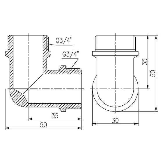 Куточок Thermo Alliance Forte 3/4" НН SF37320 Київ