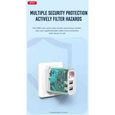 Зарядний пристрій XO L95 (2USB/2.4A) + USB - MicroUSB White (XO-L95-M) Вінниця