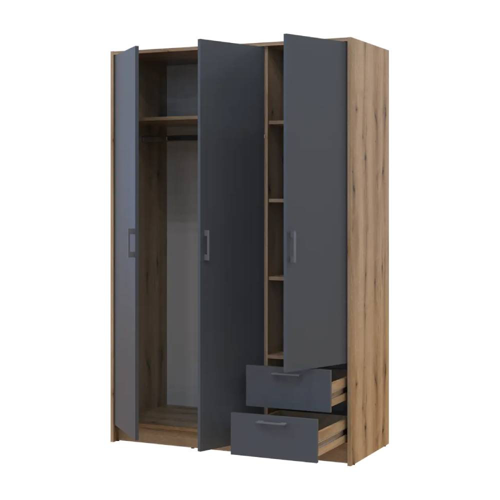 Шкаф для одежды Doros Ронди Дуб Артизан/Графит 3ДСП 121х52х195 DRS-011658 (80737814) Львов - изображение 2