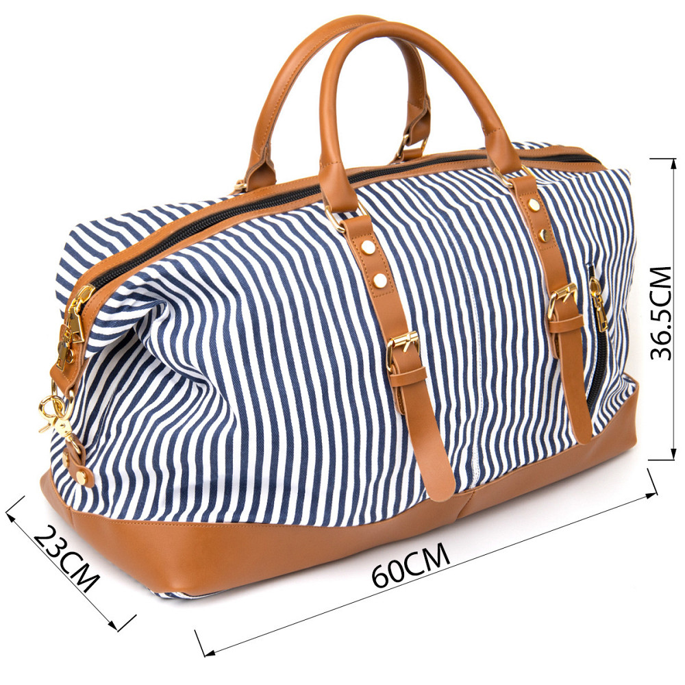 Дорожная сумка текстильная женская в полоску Vintage 20667 Белая Киев - изображение 4