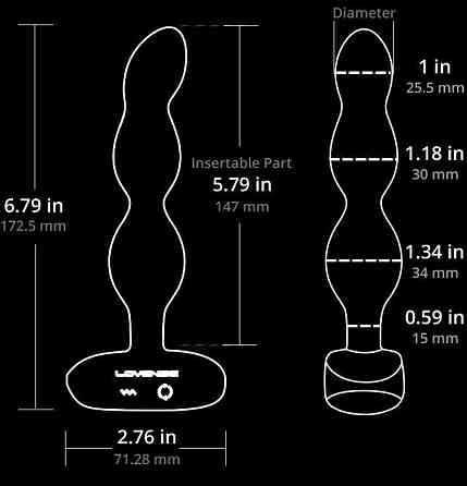 Анальне смарт-намисто з вібрацією та обертанням Lovense Ridge, унісекс Sex Aura Київ