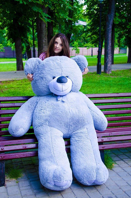 М'яка  іграшка подарунок на 8 березня плюшевий ведмедик Ветли 200 см Сірий Тернопіль - фото 2