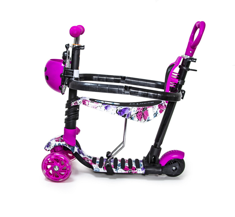 Самокат Scooter 5 в 1 с рисунком "Маки" с защитными бортиками Одесса - изображение 2