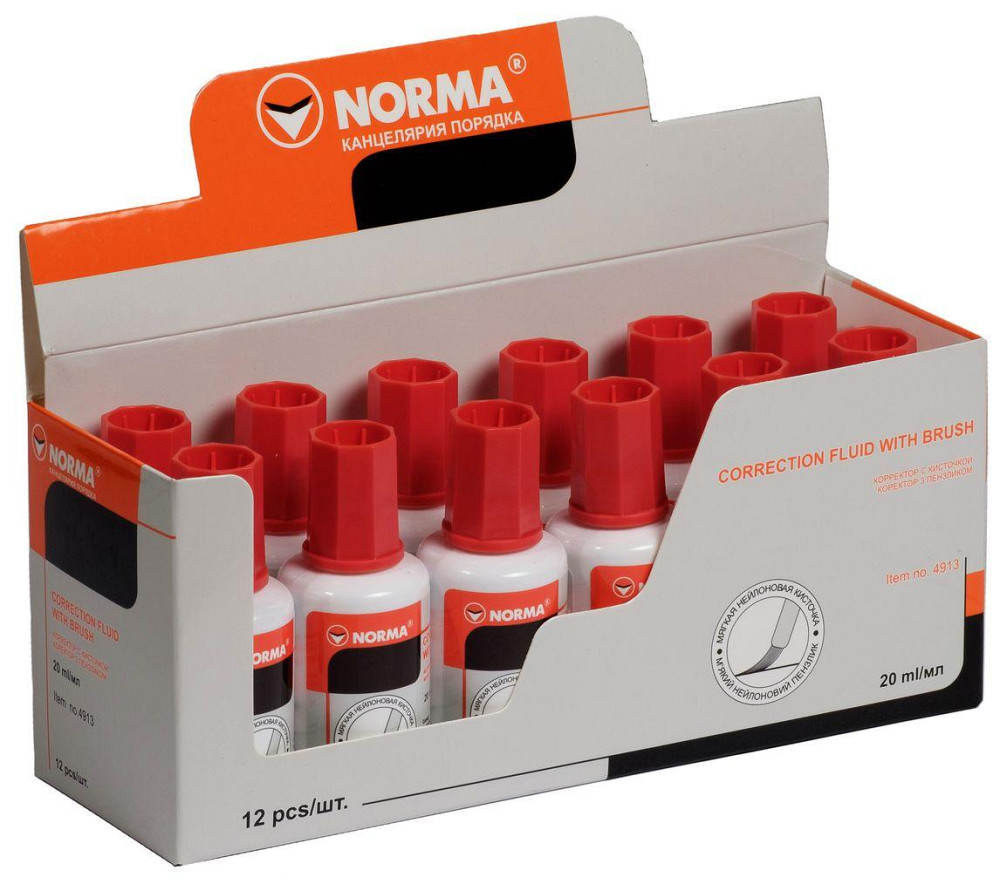 Коректор з пензликом 20 мл "Norma", 4913N, шт Київ - фото 1