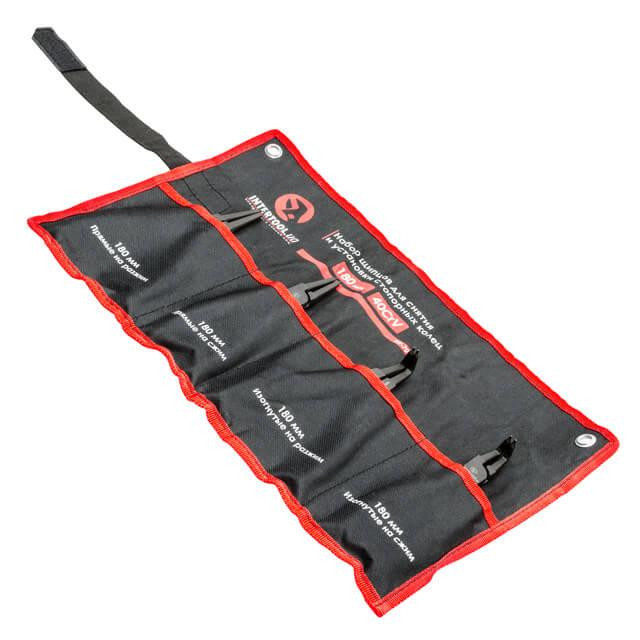 Набір щипців INTERTOOL HT-7015 для стопорних кілець 4 шт., 180 мм, 40 Cr-V - з хром-ванадієвої сталі Львів - фото 8