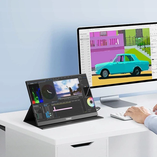 Портативний монітор Yodoit 15.6" 4K UHD IPS (3840x2160), Type-C, Mini HDMI, HDR, Smart Cover для MacBook, PC, PS5/Xbox Київ - фото 4