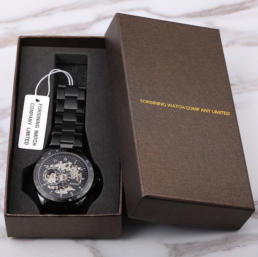 Годинник чоловічий механічний Winner Fractal Чорний Вінниця - фото 19