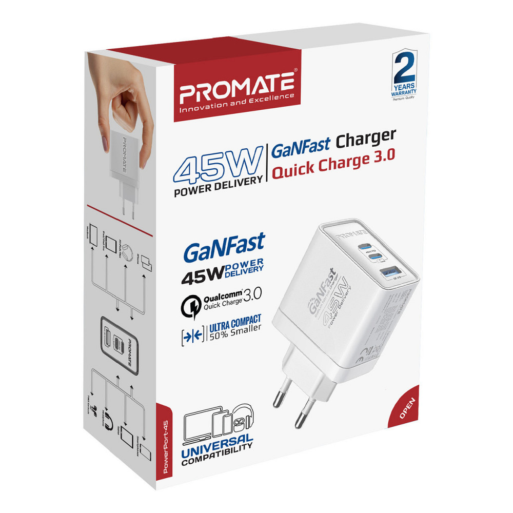 Зарядний пристрій Promate PowerPort 45 W White ( Чорний ) Харьков - изображение 6