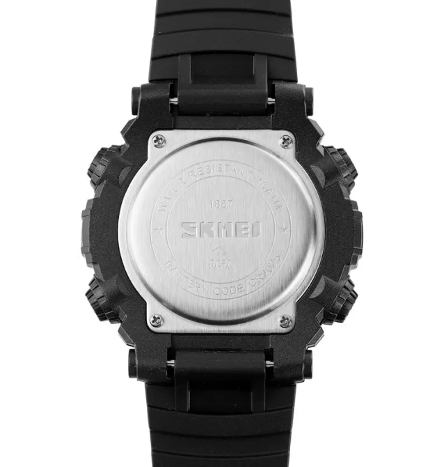 Чоловічий наручний кварцовий годинник Skmei 1887 (Чорний з червоним) Вінниця - фото 8