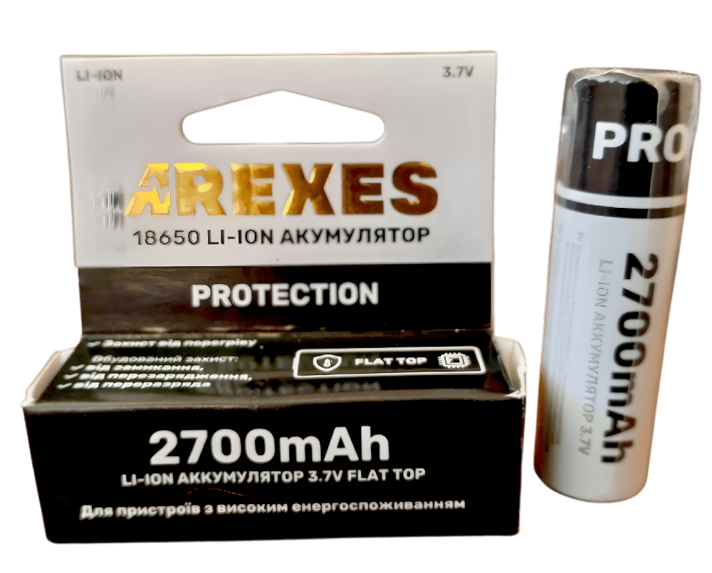 Аккумулятор Arexes Li-ion 18650 3.7v 2700mah высокотоковый с защитой Днепр - изображение 2