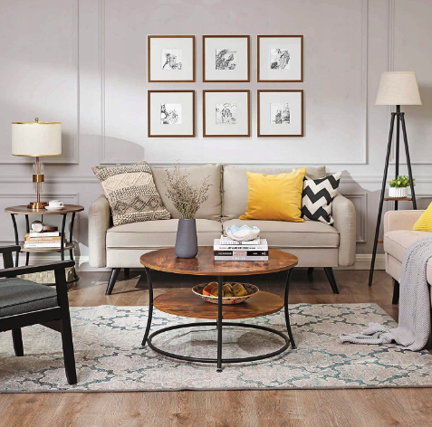 Журнальний столик Leobert Vasagle 80 x 80 x 45см в стилі Loft Київ - фото 9