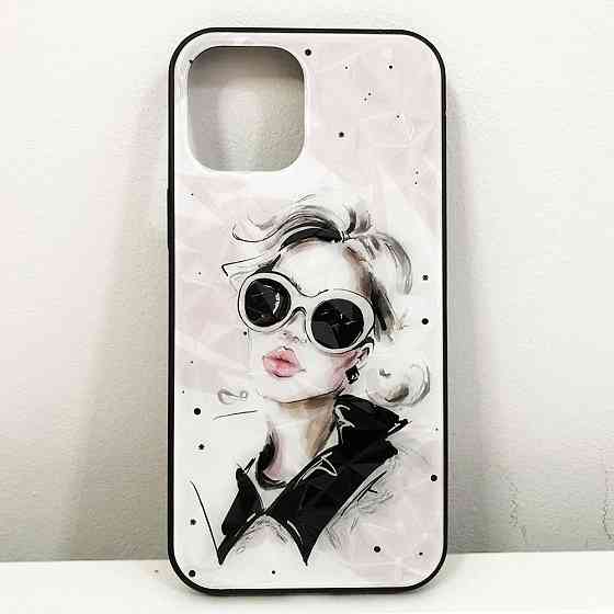 Чохол для Apple Iphone 12 Pro Max дівчина в окулярах. Колір: рожевий KY-42 Івано-Франківськ