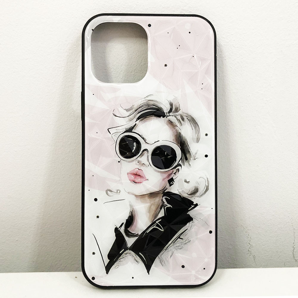Чохол для Apple Iphone 12 Pro Max дівчина в окулярах. Колір: рожевий KY-42 Івано-Франківськ - фото 1