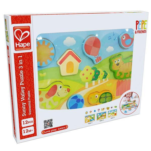 Дерев'яна рамка-вкладиш Hape Долина 3 в 1 (E1601) Харків - фото 8