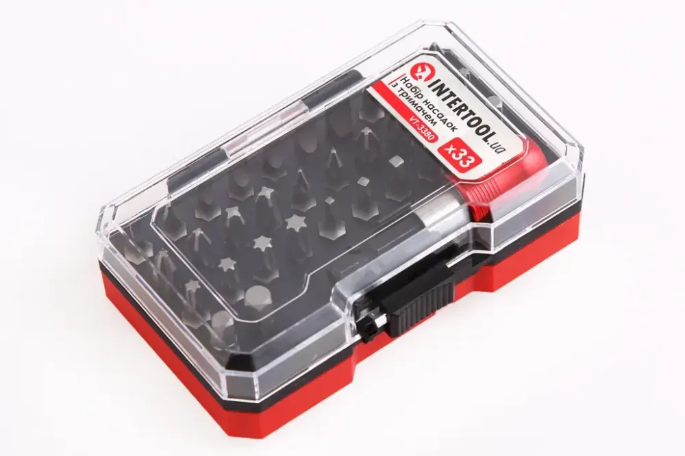 Набор насадок 33 ед. с держателем под шуруповерт Intertool в кейсе (набор бит) Винница - изображение 1