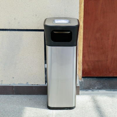 Контейнер для сміття JAH квадратный з попільничкою Срібний металік 25 л (6331) Вінниця - фото 4