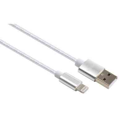 Дата кабель USB 2.0 AM to Lightning 1m nylon silver Vinga (VCPDCLNB1S) Винница