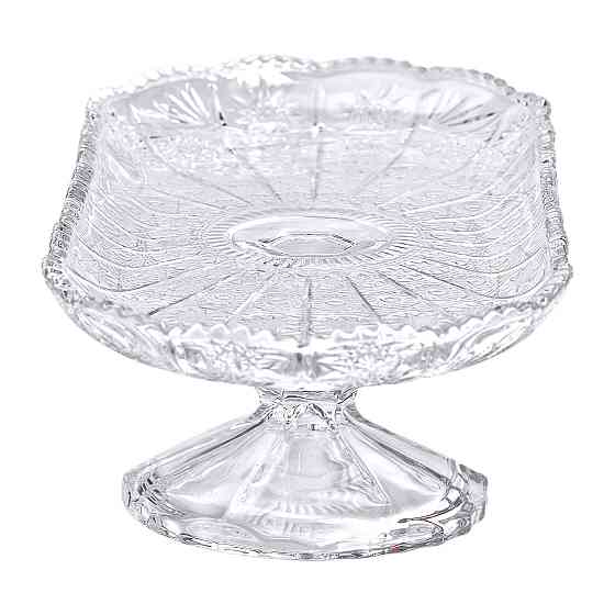 Yiwu Фруктовниця скляна на ніжці 33.5х15х10 см овальна ваза для фруктів HP-YH-82 Коломыя