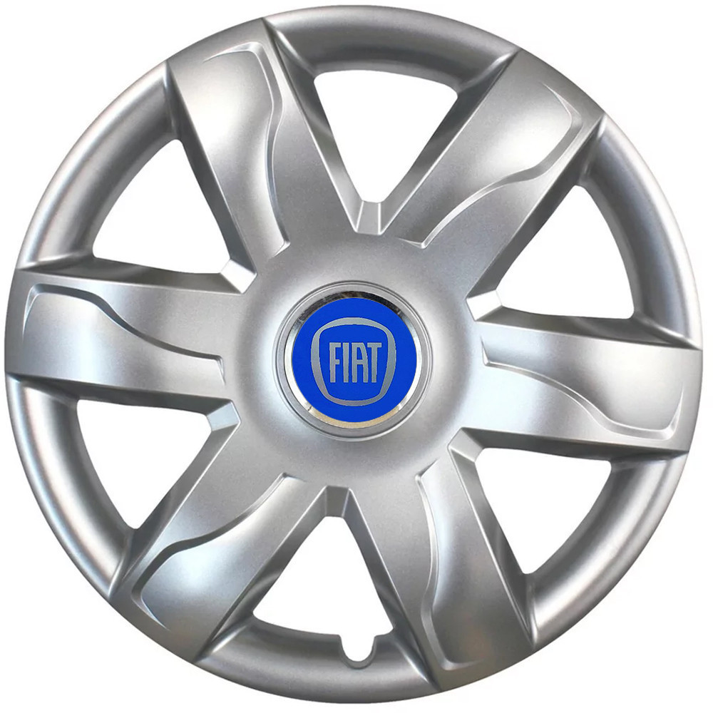 Автомобільні модельні ковпаки R15 Fiat (синій) 318 4шт, SJS, сріблясті Вінниця - фото 1