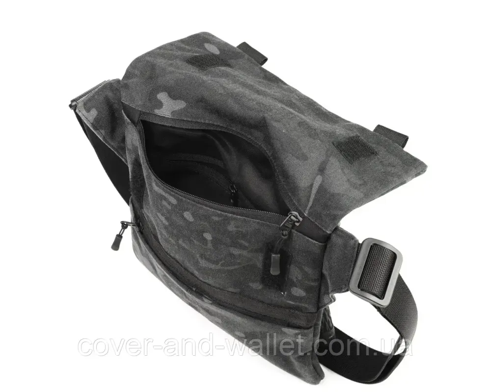 Тактическая сумка мессенджер через плечо с кобурой под пистолет Multicam Black Киев - изображение 3