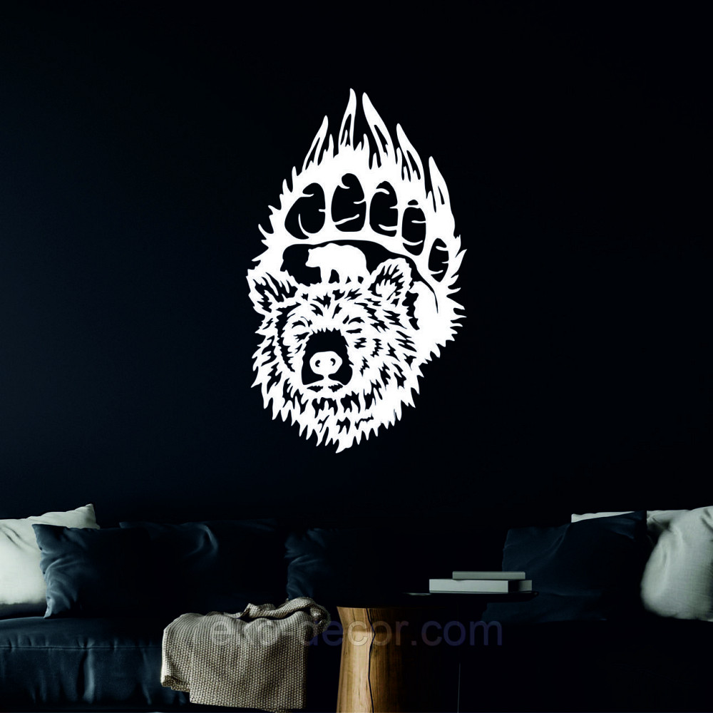 Настінне Панно «Ведмідь», Декор на стіну 50*32 см, Білий Київ - фото 3