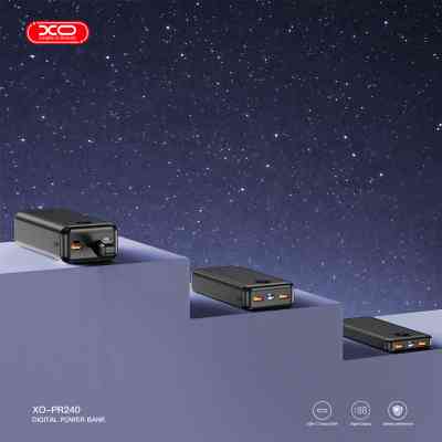 Батарея универсальная XO 30000mAh, PD/20W, QC/22.5W, with light, black (PR240_Black) Винница