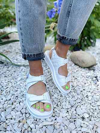 No brend Босоніжки жіночі 19-1 білі (літо, шкіра натуральна) (5087) 37р.38р.39р. Коломия