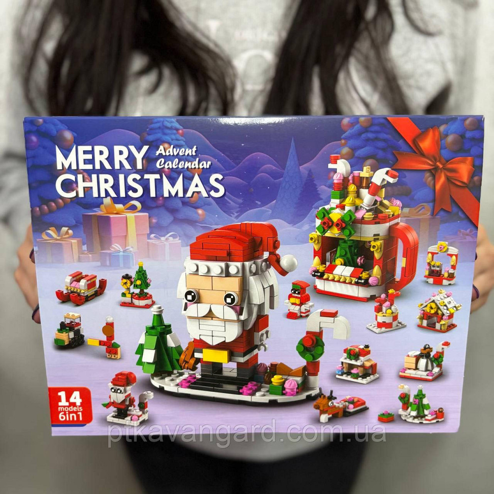 Новогодний адвент календарь конструктор рождественский Санта и камин 546 деталей, 6в1, 12 окошек 8972-6 Хмельницкий - изображение 2
