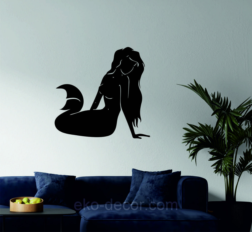 Декоративне настінне 3D Панно «Русалонька» Декор на стіну з об'ємом 70*67 см, Чорний Київ - фото 2