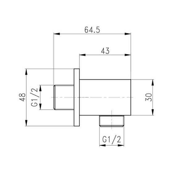 Подключение для шланга латунь Qtap Spojeni прямоугольное QT809810842857NB Black Matt Харьков