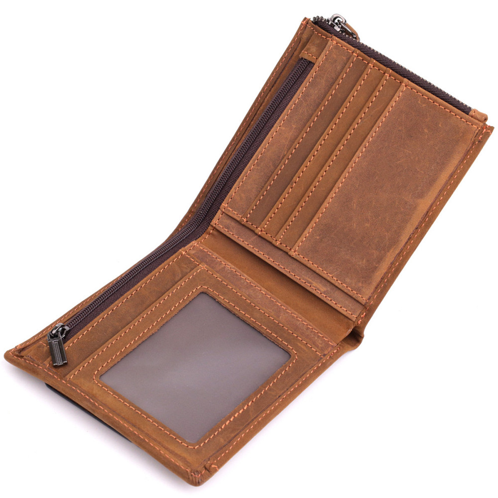 Мужской кожаный кошелек для карт купюр и монет Vintage 22856 Коричневый Киев - изображение 16