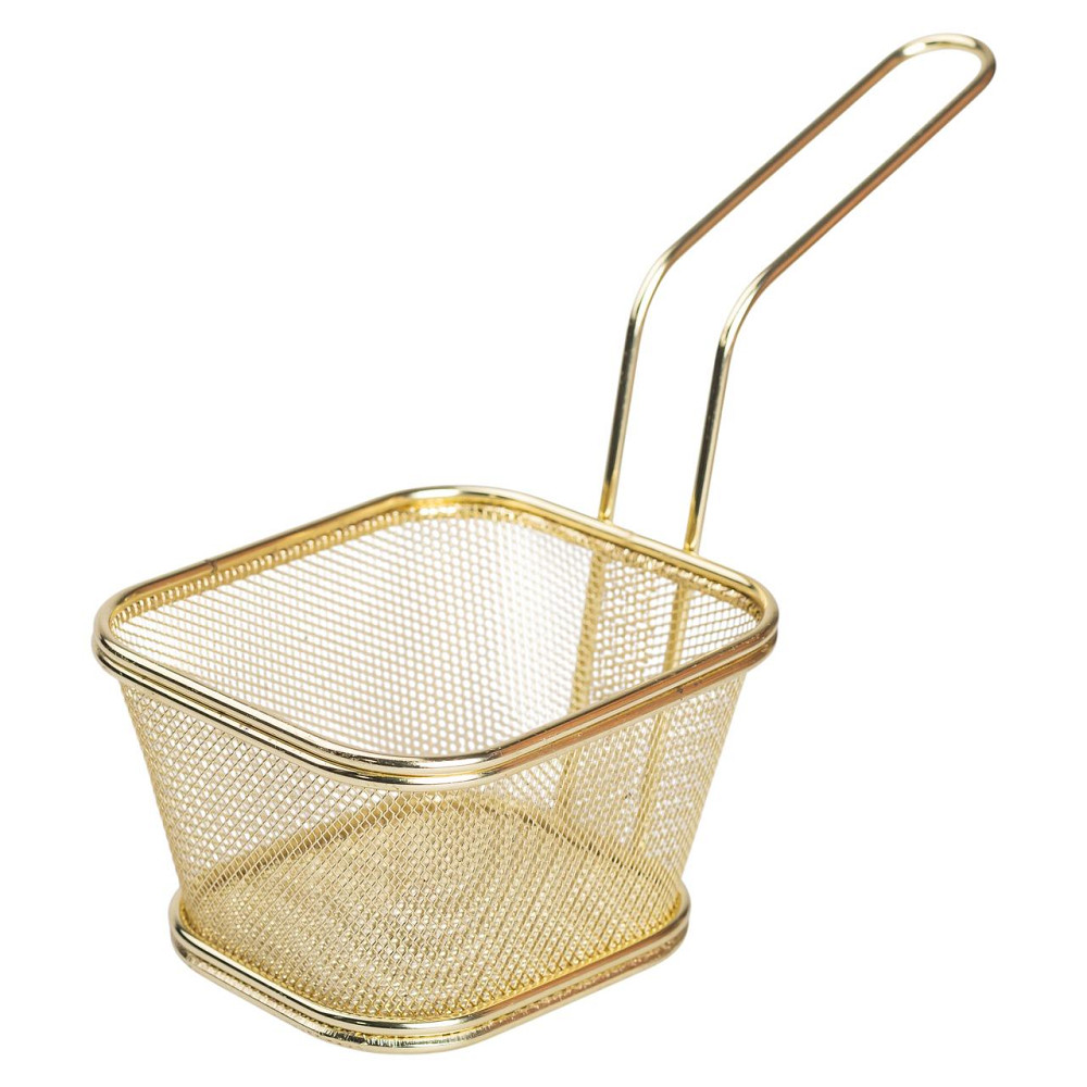 Zhongjing Кошик сервірувальний для картоплі фрі та снеків 13×11×7 см Золота HP-19-4-L-G Коломия - фото 2