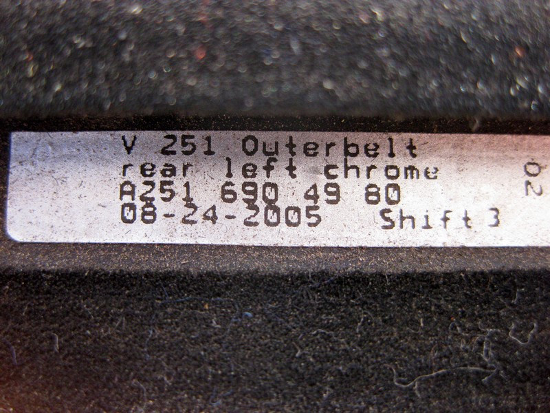 Mercedes-Benz  A2516904980 Хром молдинг під скло задніх лівих дверей R-Class W251 Одесса - изображение 3